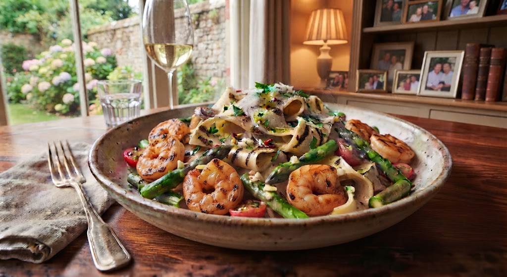 Pappardelle, Prawns & Asparagus