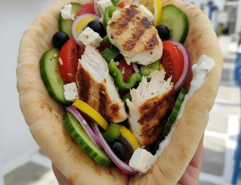 Greek Fish Pitas