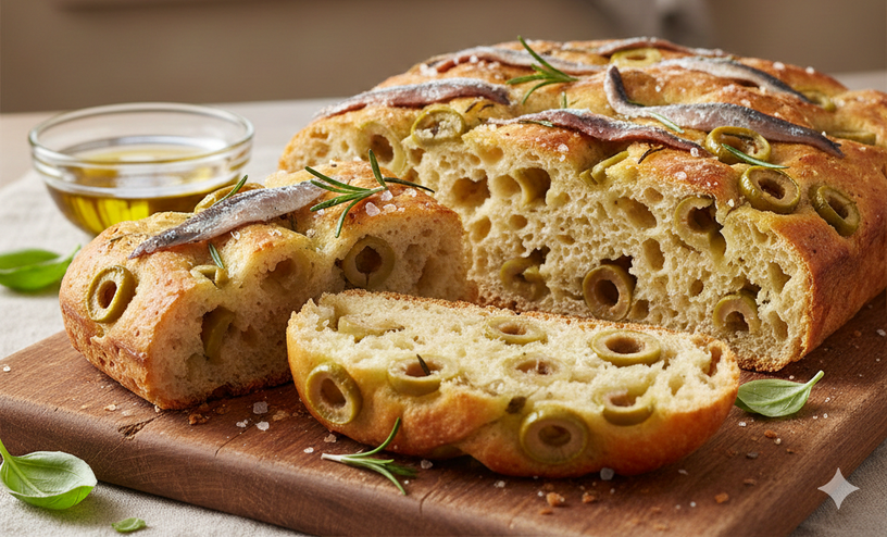 Rustic Anchovy Focaccia