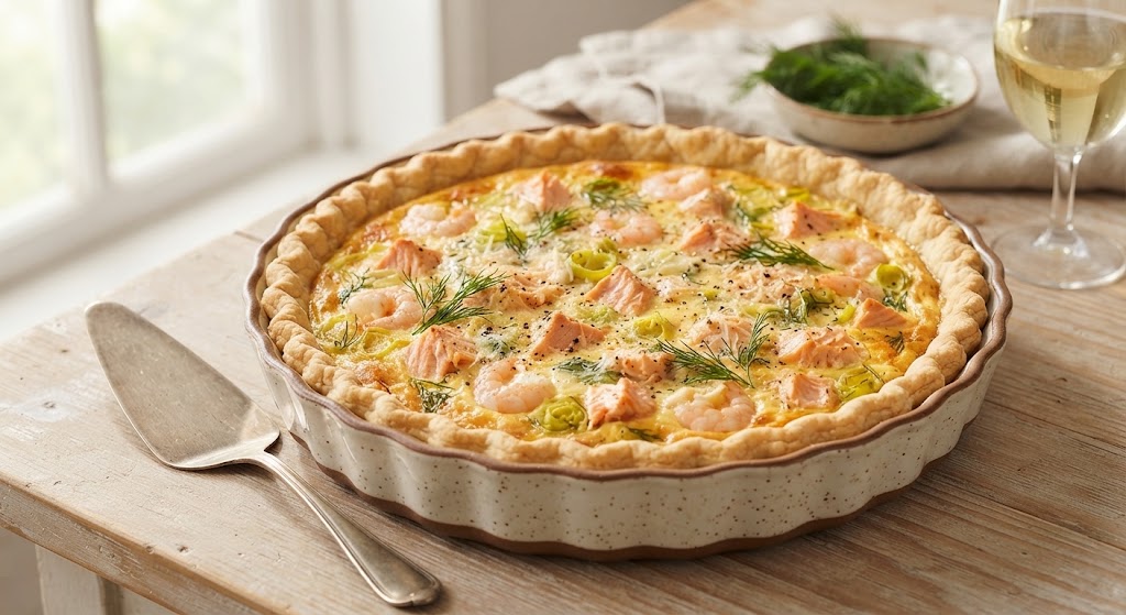 Salmon & Prawn Quiche