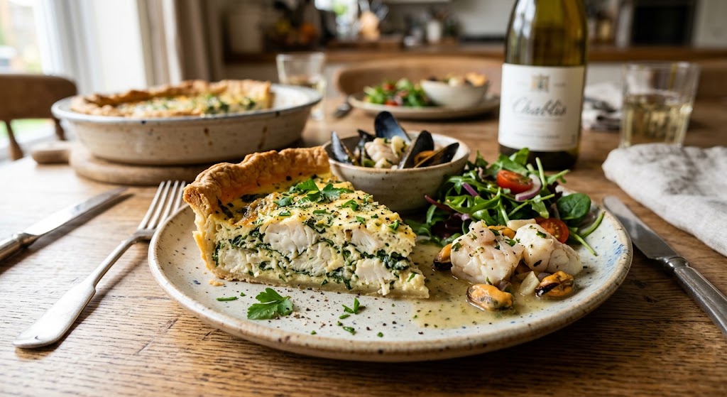 Quiche with Basa Marinières