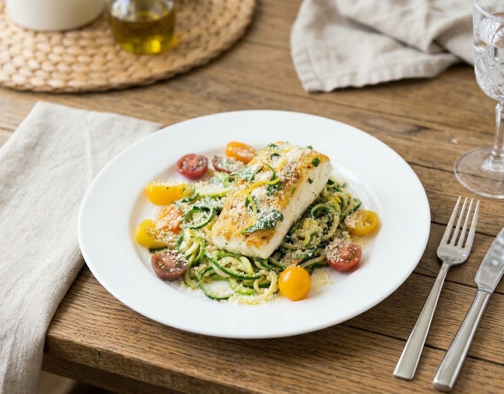 Off the Hook Courgette & Halibut