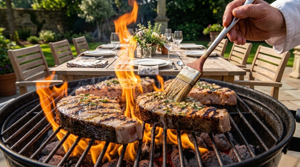 Flaming Swordfish Salmoriglio
