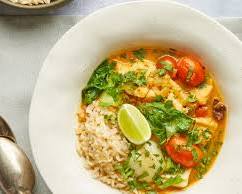 Thai Red Basa (or White Fish) Broth with Pak Choi