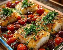Mediterranean Baked Cod with Butter Beans & Tomatoes