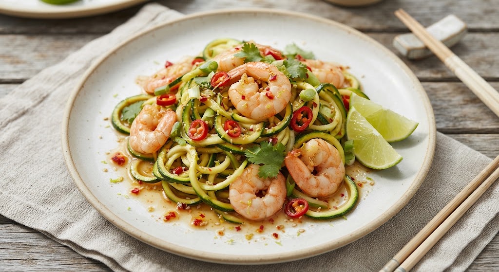 Spicy Citrus Prawn & Courgette Noodle Stir-Fry