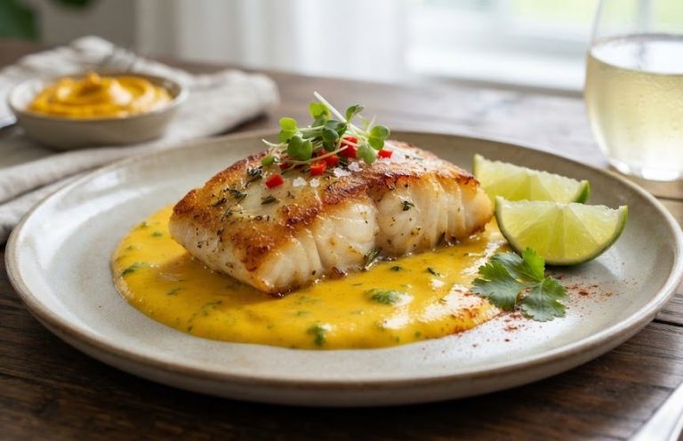 Peruvian Cod with Ahi Sauce