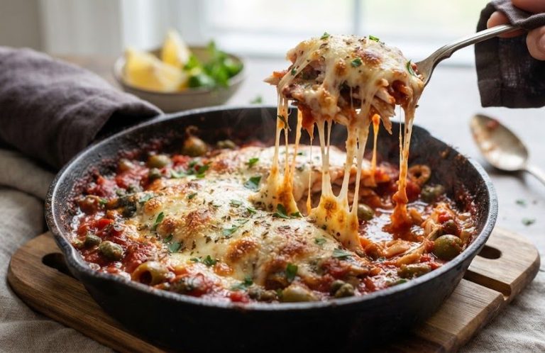 Mediterranean Mackerel and Mozzarella Bake