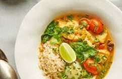 Thai Red Basa (or White Fish) Broth with Pak Choi