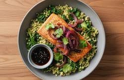 Garlic-Ginger Salmon & Bulgur Bowl