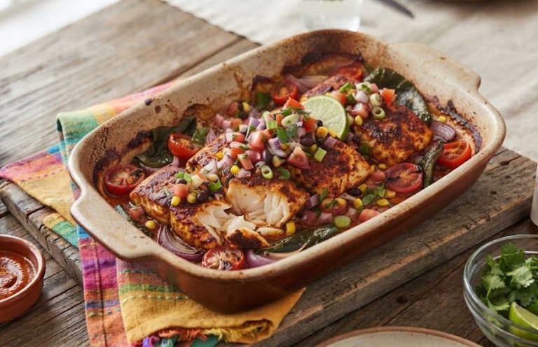 Smoky Mexican Chipotle Baked Cod