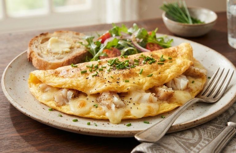 Smoked Basa and Gruyère Cheese Omelette