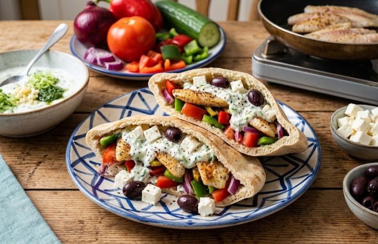Greek Fish Pitas